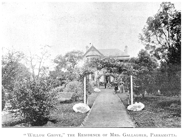 Willow Grove, 34 Phillip St., Parramatta, c.1886. Photo courtesy of Sam Agostino and used with permission.