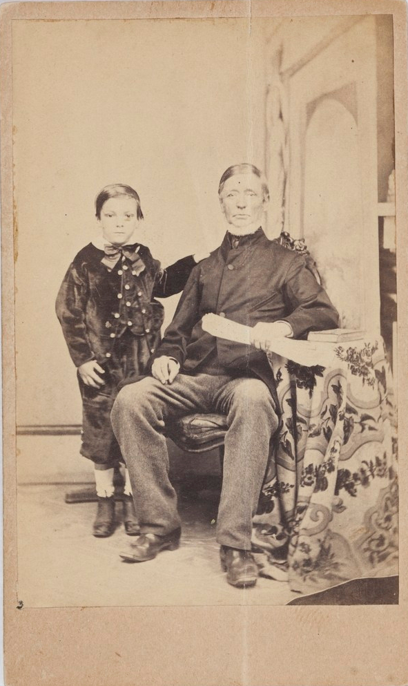 Unidentified man and child, nineteenth-century Parramatta. 1860s. Old Parramatta. Old Parramattan. Carte-de-visite.